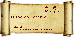 Dulovics Terézia névjegykártya